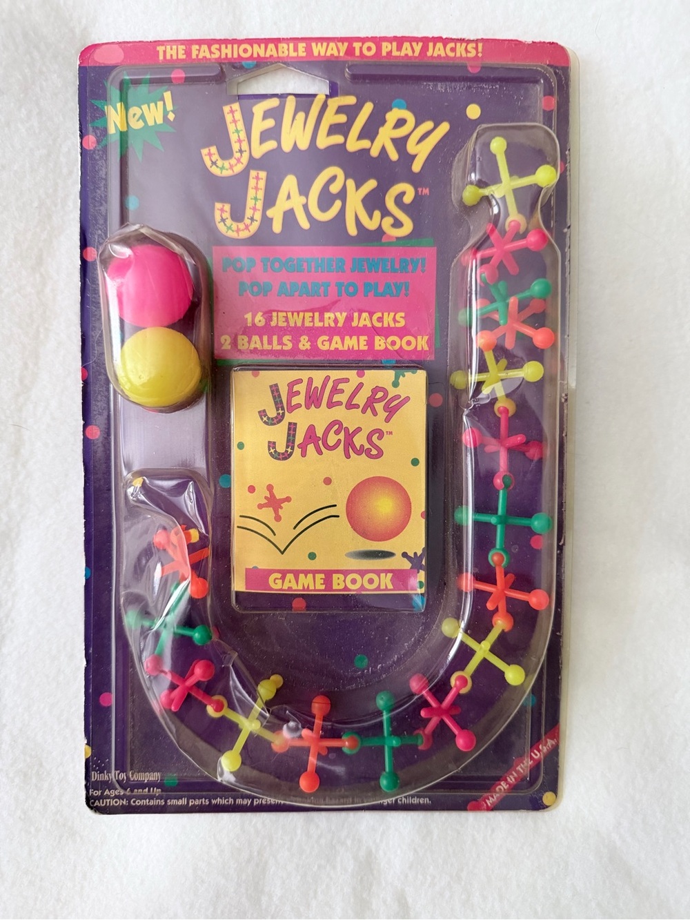 Vintage 1980s Jewelry Jacks Toy Set Dinky Toy Co New Sealed NIP Neon Retro